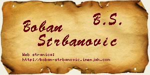 Boban Štrbanović vizit kartica